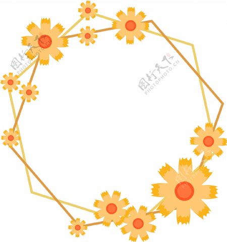 原创花朵花卉边框装饰可商用设计元素