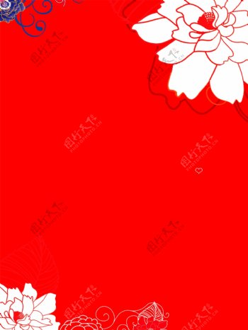 鲜艳红色花朵广告背景