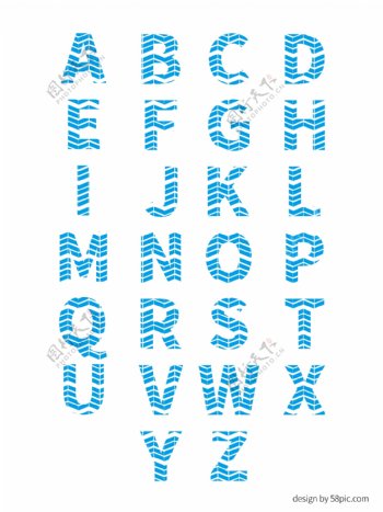 二十六英文字母创意折叠立体艺术字体