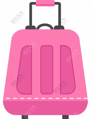 粉色漂亮的拉杆箱插画