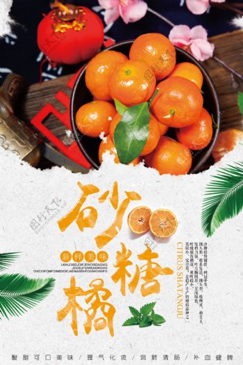 2018简约风格新鲜砂糖橘海报设计