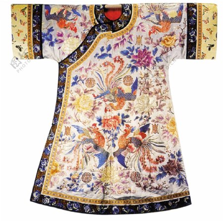 中式凤凰长袍布纹贴图