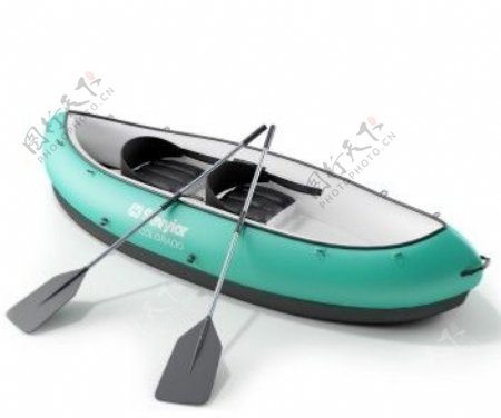 绿色皮划艇模型素材