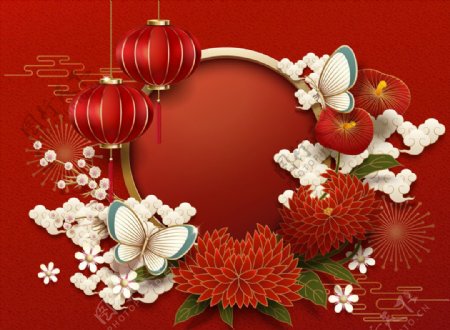 中国传统新年插画