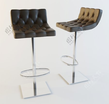现代时尚单人高脚椅子3d模型