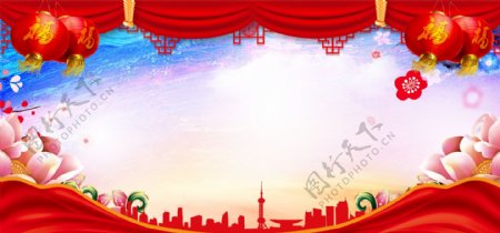 元宵节宣传海报背景banner