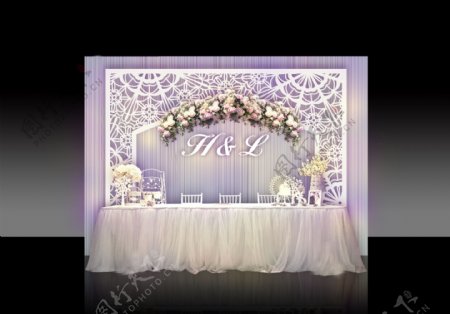 白紫婚礼效果图