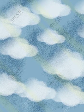 手绘蓝天白云背景设计