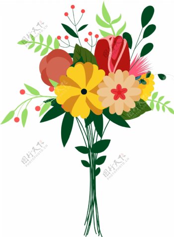 植物花朵原创矢量鲜花彩色AI源文件可编辑