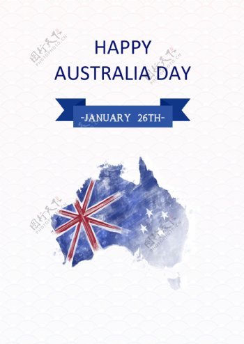 蓝色简约澳大利亚日庆祝海报