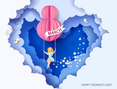 三八妇女节创意海报背景设计素材