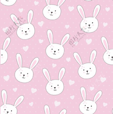 粉色小兔子平铺图