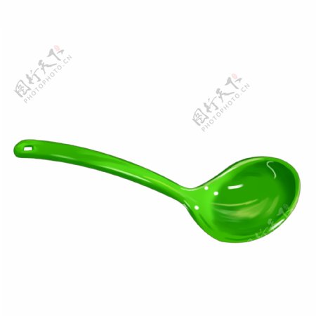 时尚鲜绿色勺子插图