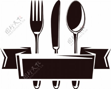 不锈钢刀叉西餐宣传用素材图标