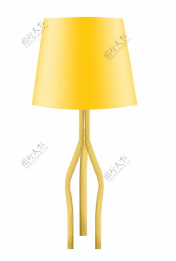 黄色床头台灯插画