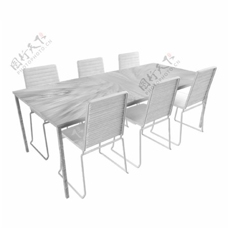 会议桌餐桌白色桌子白色椅子