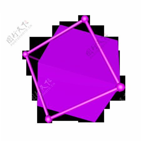 紫色炫酷电商C4D几何符号