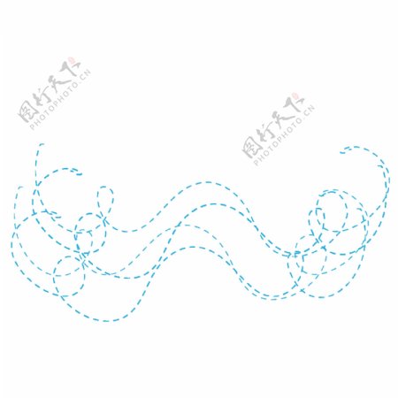 蓝色可爱母婴波浪线装饰