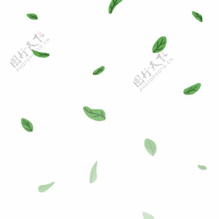 绿色的树叶装饰插画