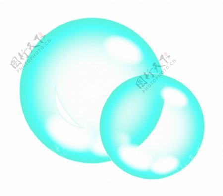蓝色的漂浮气泡插画