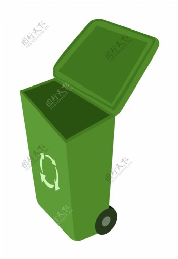 绿色环保循环垃圾桶插画