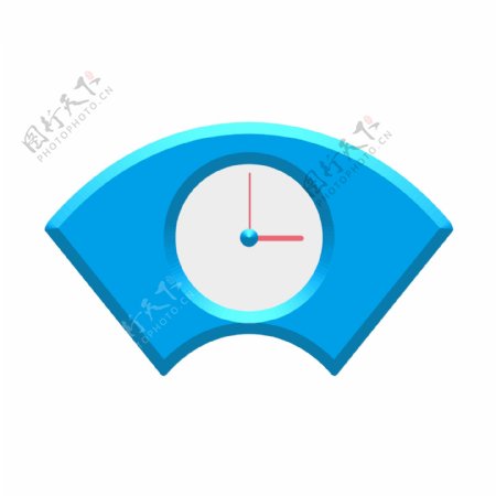 扇形蓝色钟表仪表PNG素材