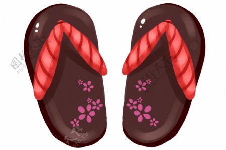 日本的鞋子木屐插画