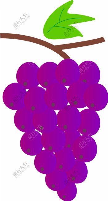 紫色卡通矢量葡萄免抠