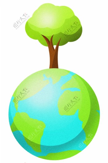 保护地球和树木插画