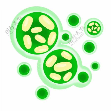 绿色的有害细菌插画