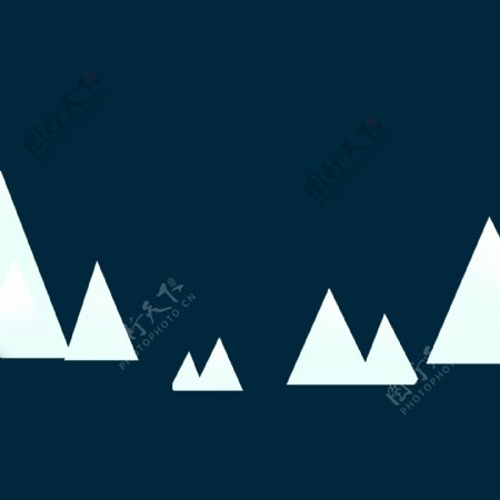 三角形雪山卡通png素材