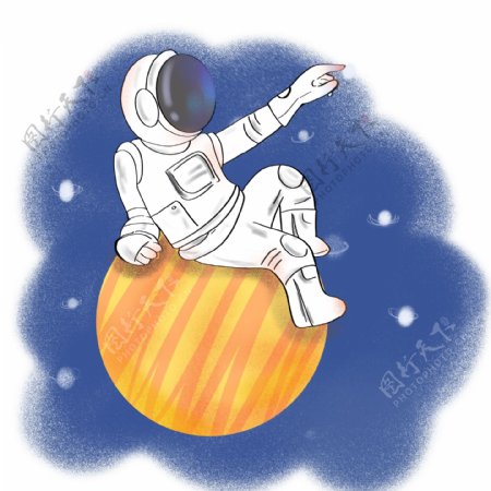 宇航员太空星球卡通元素