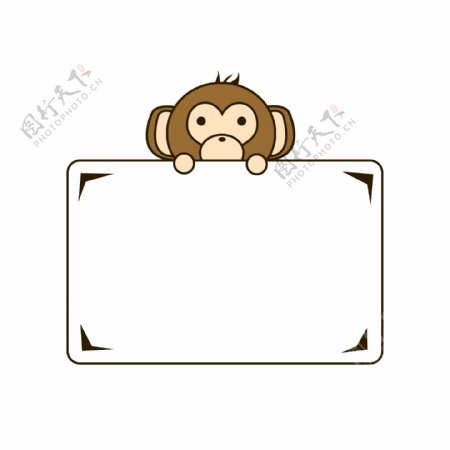 卡通动物猴子边框