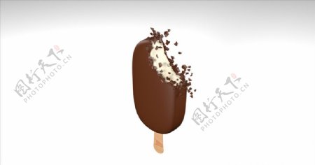 巧克力冰淇淋冰棒C4D建模