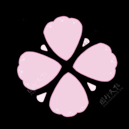 粉色的PPT花瓣插画
