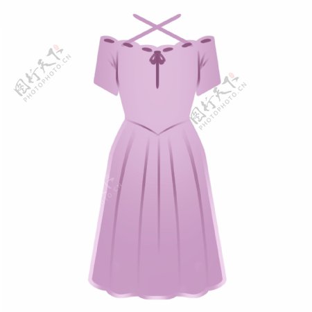 淡紫色卡通连衣裙