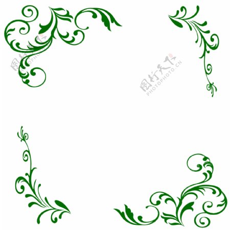 绿色的花纹装饰插画
