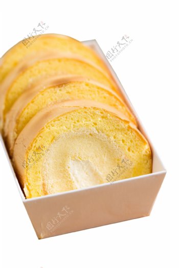 黄色的奶油切片面包png素材