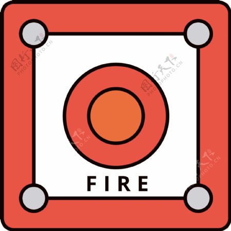 卡通消防警报图标