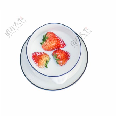 白色圆弧草莓食物元素
