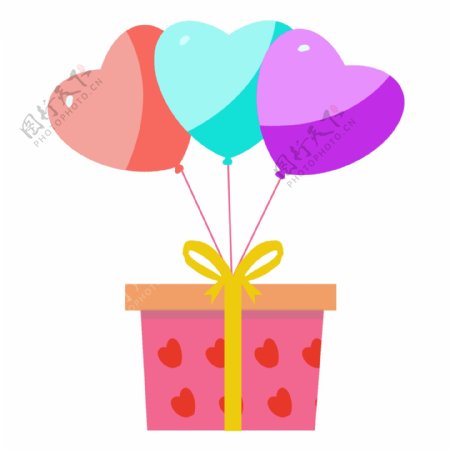 生日礼物彩色爱心气球