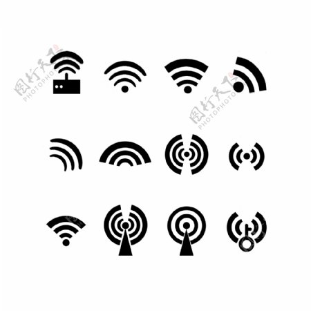 图标WIFI无线网信号通用图标