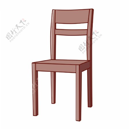 棕色的木质椅子插画