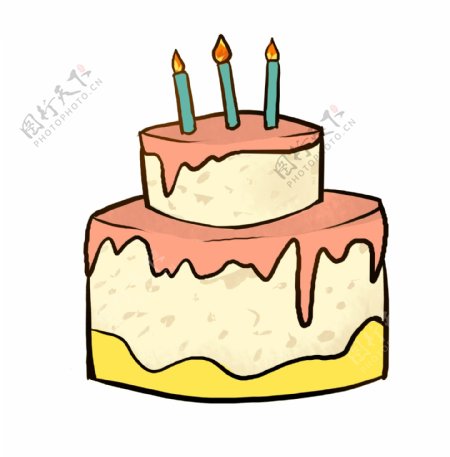 生日蛋糕卡通插画