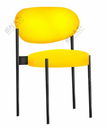 黄色的家具椅子插画