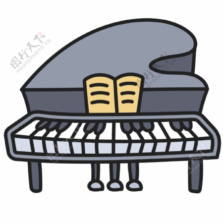 钢琴白色的琴键插画