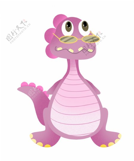 戴眼镜的紫色恐龙