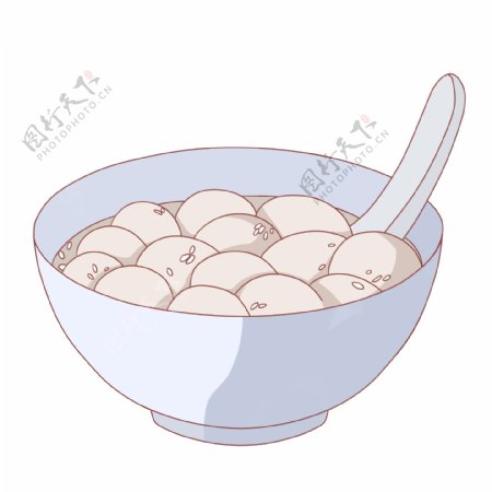 一碗白色汤圆插图