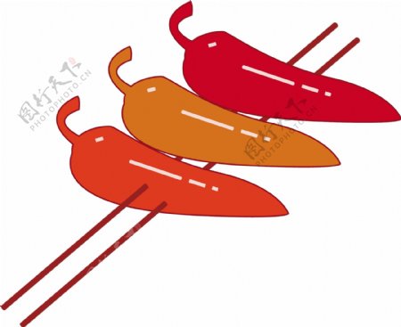 烤红尖椒食物插图