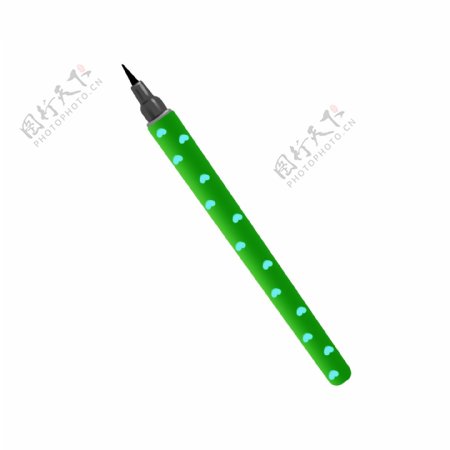 绿色的中性笔笔插图